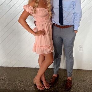 Petal & Pup Peach Off-Shoulder Dress